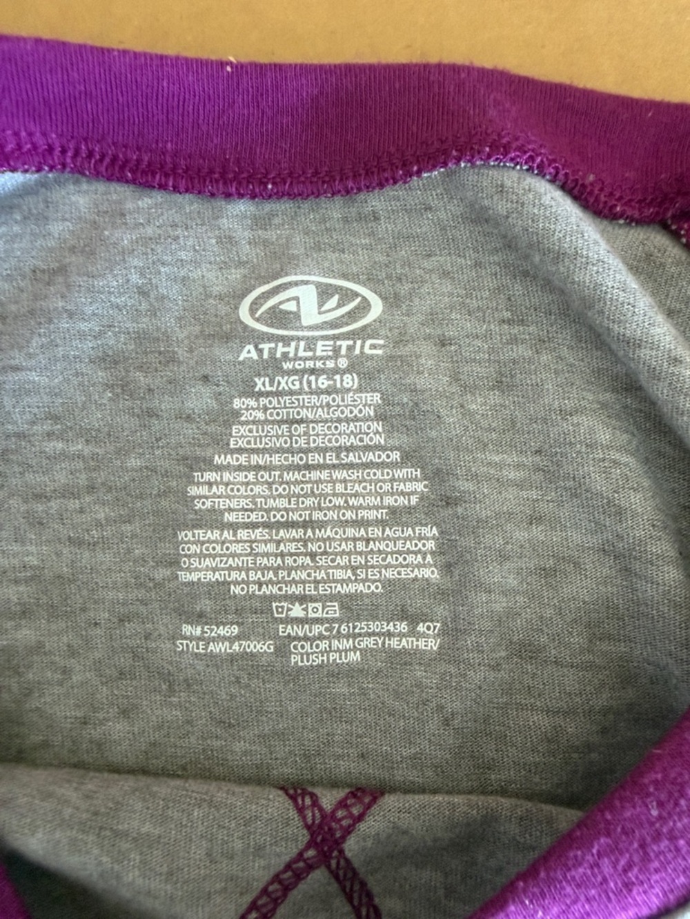 ATHLETIC WORKS 3/4 Length Sleeve Top size X-Large - Picture 5 of 5